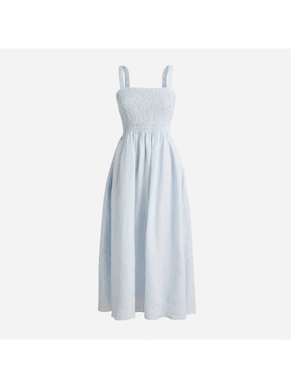 🆕J CREW Smocked Beach Dress Blue Stripe Cotton X-Small #BF192 - Picture 4 of 10